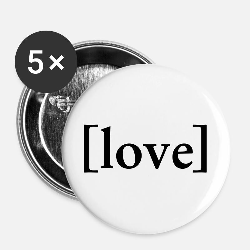 LOVE - Buttons groß 56 mm (5er Pack) - Weiß