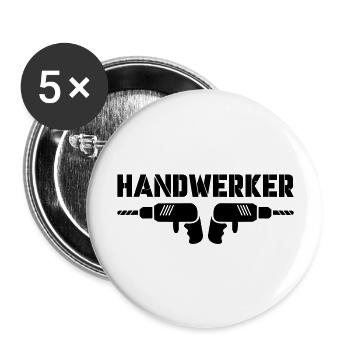 handwerker - Buttons groß 56 mm (5er Pack) - Weiß - Vorne