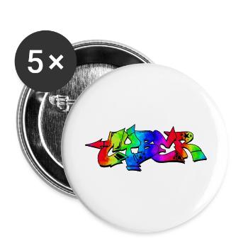 graffiti street art spray colors cool artist urban - Buttons large 2.2''/56 mm (5-pack) - white - Front
