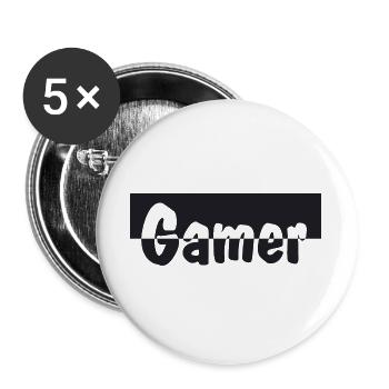 Gamer - Buttons groß 56 mm (5er Pack) - Weiß - Vorne