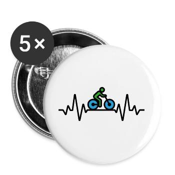 Sehr sportlicher Radfahrer - Buttons groß 56 mm (5er Pack) - Weiß - Vorne