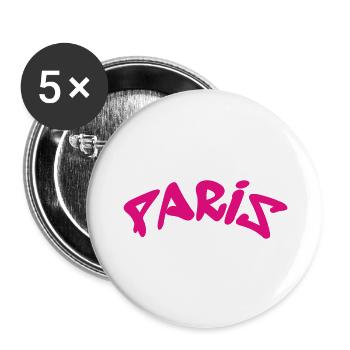 Paris - France - France - Eiffel Tower - Buttons large 2.2''/56 mm (5-pack) - white - Front
