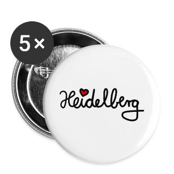 Heidelberg with heart - Buttons large 2.2''/56 mm (5-pack) - white - Front