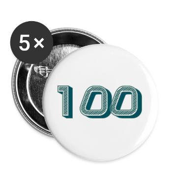 100. 100 YEARS. 100th ANNIVERSARY. BIRTHDAY 100 - Buttons large 2.2''/56 mm (5-pack) - white - Front