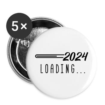 2024 loading - Buttons groß 56 mm (5er Pack) - Weiß - Vorne