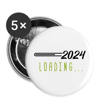 2024 loading - Buttons groß 56 mm (5er Pack) - Weiß - Vorne