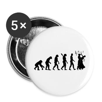 Darwin Evolution to Waltz - Black - Lot de 5 grands badges (56 mm) - blanc - Devant