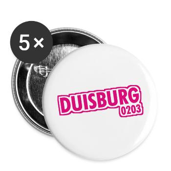 Duisburg - 0203 - Phone Code - NRW - Ruhrpott - Buttons large 2.2''/56 mm (5-pack) - white - Front