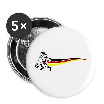 Woman Football Germany - Buttons large 2.2''/56 mm (5-pack) - white - Front