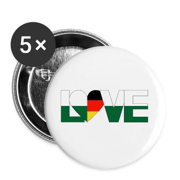 cœur d’amour Saxe Allemagne pays d’origine - Lot de 5 grands badges (56 mm) - blanc - Devant