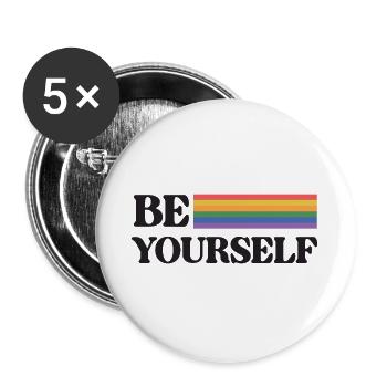 LGBT Pride Month - Be Yourself - Buttons large 2.2''/56 mm (5-pack) - white - Front