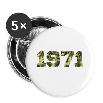 1971 Anniversary Gift Vintage 1971 Army - Buttons large 2.2''/56 mm (5-pack) - white - Front