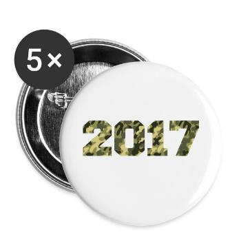2017 Anniversary Gift Vintage 2017 Army - Buttons large 2.2''/56 mm (5-pack) - white - Front