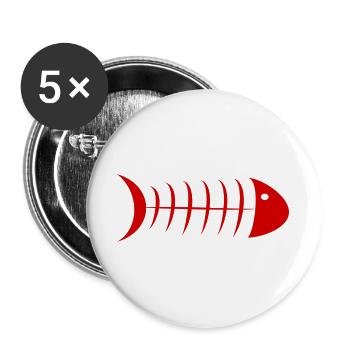 FISH. APRIL FOOL. HOLIDAY. SUMMER. HUMOR - Buttons large 2.2''/56 mm (5-pack) - white - Front