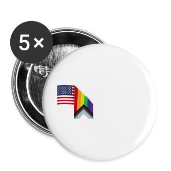 Trans Pride - Patriot USA Flagge und LGBT Flagge - - Buttons groß 56 mm (5er Pack) - Weiß - Vorne