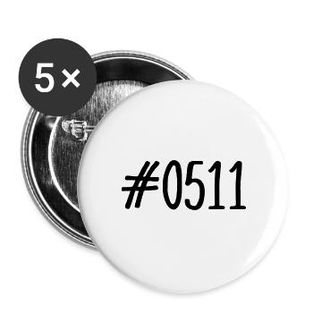 #0511 - 0511 - Vorwahl Hannover - Telefon - Buttons groß 56 mm (5er Pack) - Weiß - Vorne