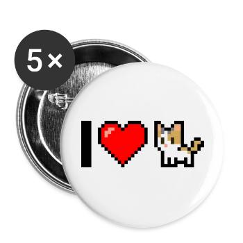 I love my cat - Buttons large 2.2''/56 mm (5-pack) - white - Front