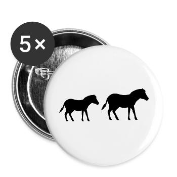 Cheval Poney 2 - Lot de 5 grands badges (56 mm) - blanc - Devant