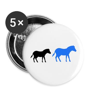 Cheval Poney 2 - Lot de 5 grands badges (56 mm) - blanc - Devant