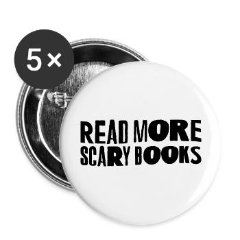 Read More Scary Books 3 - Buttons large 2.2''/56 mm (5-pack) - white - Front