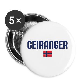 GEIRANGER Norway - Buttons large 2.2''/56 mm (5-pack) - white - Front
