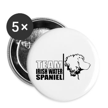 TEAM Irish Water Spaniel Dog Dog Wilsigns - Buttons large 2.2''/56 mm (5-pack) - white - Front