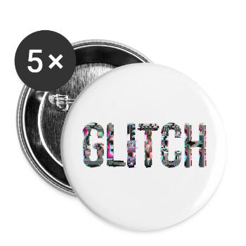 Glitch Computer PC Elektronik Gaming Medien Kunst - Buttons groß 56 mm (5er Pack) - Weiß - Vorne