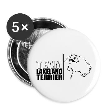 TEAM Lakeland Terrier Chien Chien Wilsigns - Lot de 5 grands badges (56 mm) - blanc - Devant