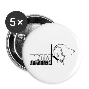 TEAM Teckel à poil long Chien Chien Wilsigns - Lot de 5 grands badges (56 mm) - blanc - Devant