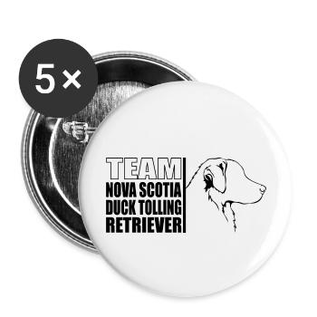 TEAM Nova Scotia Duck Tolling Retriever Wilsigns - Buttons large 2.2''/56 mm (5-pack) - white - Front
