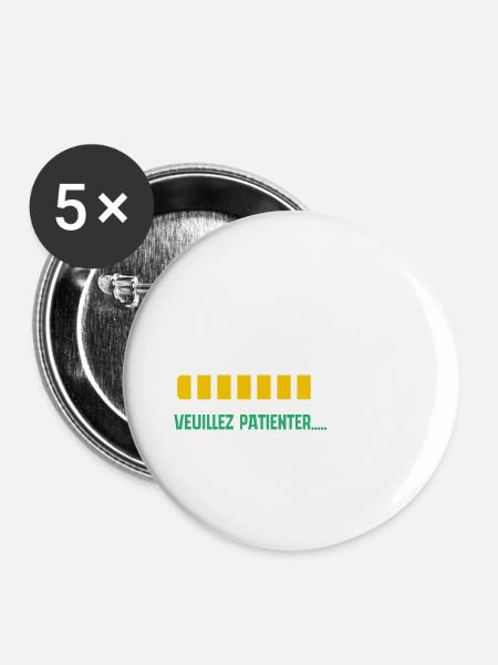 Bald betrunken, bitte warten... - Buttons groß 56 mm (5er Pack) - Weiß