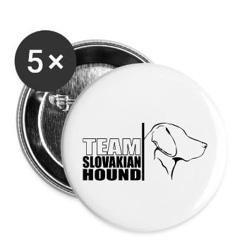TEAM Slovakian Hound Hunde Hund Wilsigns - Buttons groß 56 mm (5er Pack) - Weiß - Vorne
