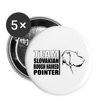 ÉQUIPE Chiens d’arrêt slovaques à poil dur Wilsigns - Lot de 5 grands badges (56 mm) - blanc - Devant