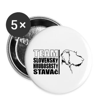 ÉQUIPE Slovensky Hrubosrsty Stavac Dogs Wilsigns - Lot de 5 grands badges (56 mm) - blanc - Devant