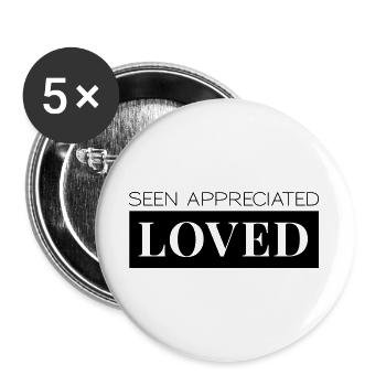 Lakes Appreciated Loved - Buttons large 2.2''/56 mm (5-pack) - white - Front