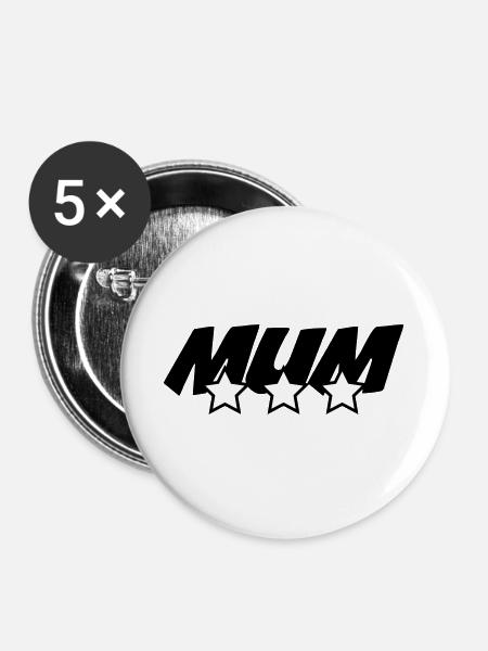 Beste Mama - Muttertag - Buttons groß 56 mm (5er Pack) - Weiß