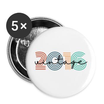 2016 Vintage Retro - Buttons large 2.2''/56 mm (5-pack) - white - Front