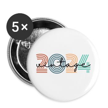 2024 Vintage Retro - Buttons large 2.2''/56 mm (5-pack) - white - Front
