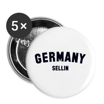 SELLIN Allemagne - Lot de 5 grands badges (56 mm) - blanc - Devant