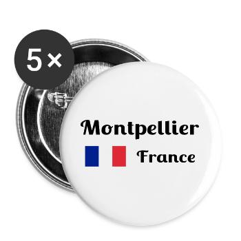 Montpellier, France- Stylish prints - Buttons large 2.2''/56 mm (5-pack) - white - Front