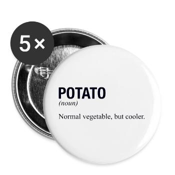 POTATO Kartoffel - Buttons groß 56 mm (5er Pack) - Weiß - Vorne