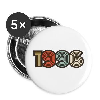 1996 rétro vintage - Lot de 5 grands badges (56 mm) - blanc - Devant