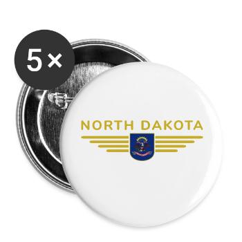 North Dakota Fan T-Shirt – Perfect for Fans - Buttons large 2.2''/56 mm (5-pack) - white - Front