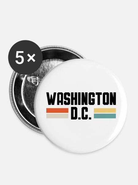 WASHINGTON DC - Buttons groß 56 mm (5er Pack) - Weiß