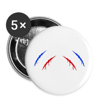 Krallen Frankreich 2 - Buttons groß 56 mm (5er Pack) - Weiß - Vorne