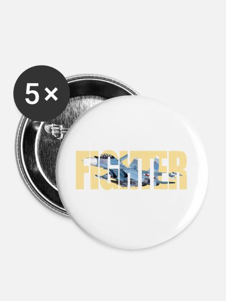 Fighter Su-30SM - Buttons groß 56 mm (5er Pack) - Weiß
