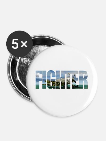 Fighter P-47 Thunderbolt - Buttons groß 56 mm (5er Pack) - Weiß