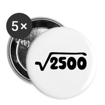 50e anniversaire - Anniversaire - Lot de 5 grands badges (56 mm) - blanc - Devant