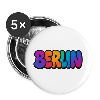 Berlin Graffiti Bunt - Buttons groß 56 mm (5er Pack) - Weiß - Vorne