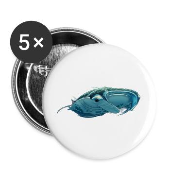 Majestätischer Mantarochen II : Anmut unter Wasser - Buttons groß 56 mm (5er Pack) - Weiß - Vorne
